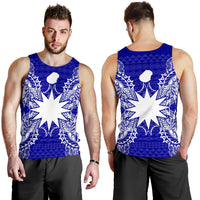 Nauru Polynesian Men Tank Top Map Blue - Polynesian Pride