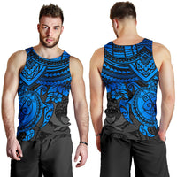 Pohnpei Polynesian Tank Top (Men) - Polynesian Blue Turtle - Polynesian Pride