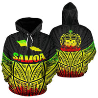 Samoa Polynesian Hoodie Reggae Pride Map nd Seal Unisex Reggae - Polynesian Pride