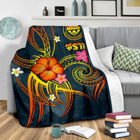 Federated States of Micronesia Polynesian Premium Blanket - Legend of FSM (Blue) - Polynesian Pride