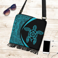 Hawaii Turtle Polynesian Crossbody Boho Handbag-Circle Style Blue - Polynesian Pride