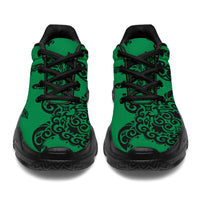 Polynesian Turtle Palm And Sea Pebbles Green Chunky Sneakers - Polynesian Pride