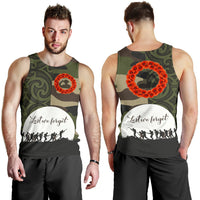 Anzac Maori Men Tank Top Camo Lest For Get - Polynesian Pride