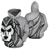 Sua Lions Pride Polynesian Warrior Hoodie Unisex Grey - Polynesian Pride
