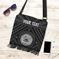 American Samoa Personalised Crossbody Boho Handbag - Seal In Polynesian Tattoo Style ( Black) One Style One Size Black - Polynesian Pride