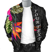 Polynesian Custom Personalised Men's Bomber Jacket - Hibiscus Pattern - Polynesian Pride