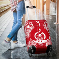 Vanuatu Polynesian Luggage Covers Map Red White - Polynesian Pride
