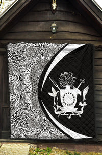 Cook Islands Coat Of Arms Polynesian Premium Quilt - Circle Style - 01 - Polynesian Pride
