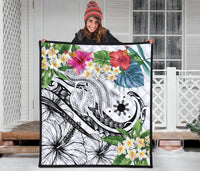 The Philippines Premium Quilt - Summer Plumeria (White) - Polynesian Pride