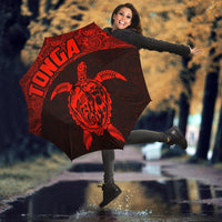 Tonga Umbrella Turtle Mermaid Polynesian Pattern Red - Polynesian Pride