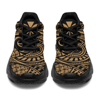 Kanaka White Chunky Sneakers Gold - Circle Style - Polynesian Pride