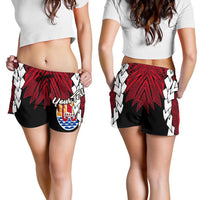Tahiti Polynesian Custom Personalised Women's Shorts - Tribal Wave Tattoo Flag Style - Polynesian Pride