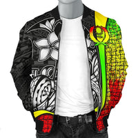 Pohnpei Micronesia Men's Bomber Jackets Reggae - Turtle With Hook - Polynesian Pride