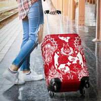Tonga Polynesian Luggage Covers Map Red White - Polynesian Pride