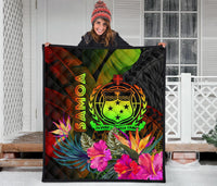 Samoa Polynesian Premium Quilt - Hibiscus and Banana Leaves - Polynesian Pride