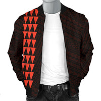 Hawaii Kakau Polynesian Turtle Map Personalized Men's Bomber Jacket - Orange - Polynesian Pride