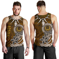 Pohnpei Men Tank Top - Polynesian Boar Tusk Brown - Polynesian Pride