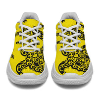 Polynesian Turtle Palm And Sea Pebbles Yellow Chunky Sneakers - Polynesian Pride