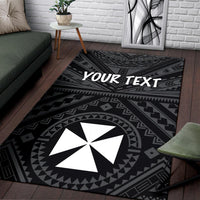 Wallis and Futuna Personalised Area Rug - Wallis and Futuna Seal With Polynesian Tattoo Style - Polynesian Pride