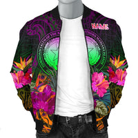 Northern Mariana Islands Polynesian Personalised Men's Bomber Jacket - Summer Hibiscus - Polynesian Pride