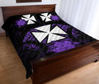 Wallis And Futuna Polynesian Quilt Bed Set Hibiscus Purple - Polynesian Pride