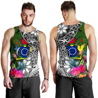 Cook Islands Men Tank Top - Turtle Plumeria Banana Leaf - Polynesian Pride