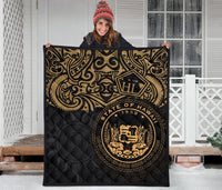 Hawaii Premium Quilt - Hawaii Seal Pride Style (Gold) - Polynesian Pride