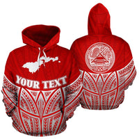 American Samoa Polynesian Custom Hoodie Red Pride Map nd Seal Unisex Red - Polynesian Pride