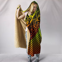 Polynesian American Samoa Hooded Blanket - Reggae Vintage Polynesian Patterns - Polynesian Pride
