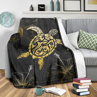 Hawaii Polynesian Turtle Hibiscus - Premium Blanket AH - Polynesian Pride