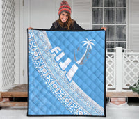 Fiji Tapa Rugby Premium Quilt version Style You Win - Blue - Polynesian Pride