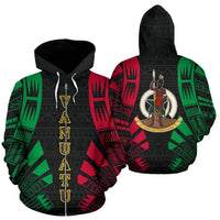 Vanuatu All Over Zip up Hoodie Polynesian Tattoo Style Unisex White - Polynesian Pride