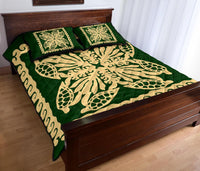 Hawaii Turtle Royal Green Quilt Bed Set - Dey Style - AH - Polynesian Pride
