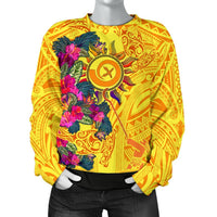 Polynesian Women's sweaters - Vanuatu Symbols With Hibiscus - Polynesian Pride