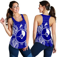Yap Polynesian Women Tank Top Map Blue - Polynesian Pride