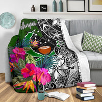 Pohnpei Premium Blanket - Turtle Plumeria Banana Leaf - Polynesian Pride