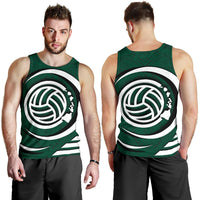 Polynesian Hawaii Men's Tank Top - Volleyball Hawaii Map Green - Polynesian Pride