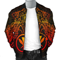 Polynesian Hawaii Bomber Jacket (Men) - Red Turtle Manta Ray - Polynesian Pride