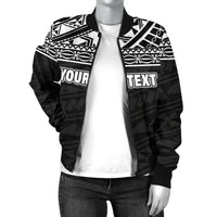 Polynesian Custom Personalised Women's Bomber Jacket - Black Style - Polynesian Pride