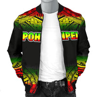 Pohnpei Men's Bomber Jacket - Fog Reggae Style - Polynesian Pride