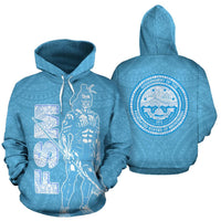 Federates States of Micronesia Hoodie Micronesian Warrior Flag Color Unisex Blue - Polynesian Pride