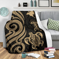 Papua New Guinea Premium Blanket - Gold Tentacle Turtle - Polynesian Pride