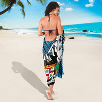 Fiji Polynesian Custom Personalised Sarong - Tribal Wave Tattoo Flag Style - Polynesian Pride