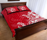 Polynesian Quilt Bed Set - Red Hibiscus Style - Polynesian Pride