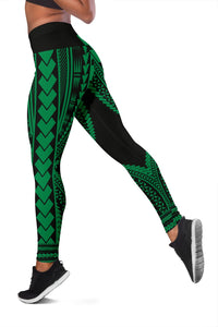 Hawaii Polyneisan Green Color Special Tribal Women's Leggings - Polynesian Pride