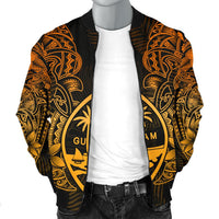 Guam Polynesian Men Bomber Jacket - Gold Turtle Homeland - Polynesian Pride