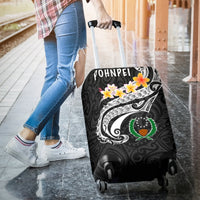 Pohnpei Luggage Covers - Pohnpei Seal Polynesian Patterns Plumeria (Black) - Polynesian Pride