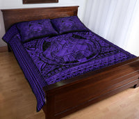 Hawaii Polynesian Pele Mauna Kea Quilt Bed Set Purple - Polynesian Pride