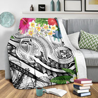 Polynesian Hawaii Premium Blanket - Summer Plumeria (White) - Polynesian Pride