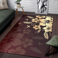 Hibiscus Golden Royal Area Rug AH - Polynesian Pride